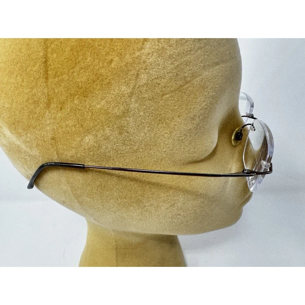 Charmant CH8600 BR Beta Titanium Brown Rimless Eyeglass Frames 140mm Authentic